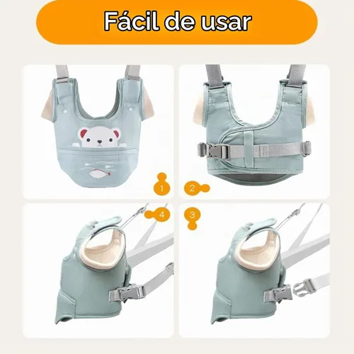 Vista 4 de Arnés para caminar para bebé, ayudante de mano para niños con entrepierna desmontable, arnés ajustable para andar, cinturón auxiliar, aprendizaje