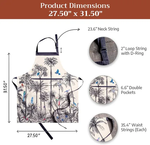 Vista 102 de Maison d' Hermine Delantales para mujer con bolsillo, 100% algodón (27.50 x 31.50 pulgadas)