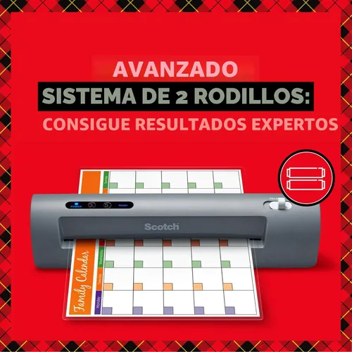 Vista 7 de Plastificadora térmica de dos rodillos, de la marca Scotch (TL901C), Plateado/Negro