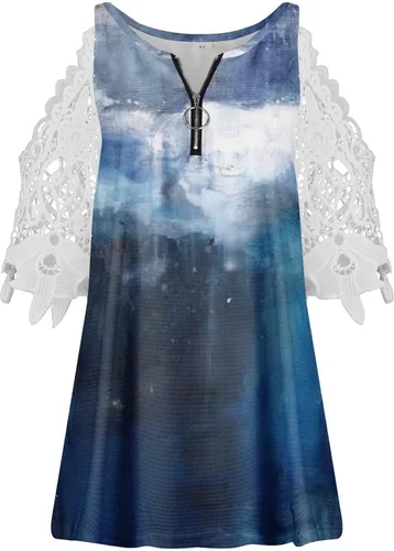 Vista 4 de Womens Shirts Dressy Casual 2023 Elegant Holiday Blouses Travel Casual Going Out Tops Short Sleeve T-Shirts