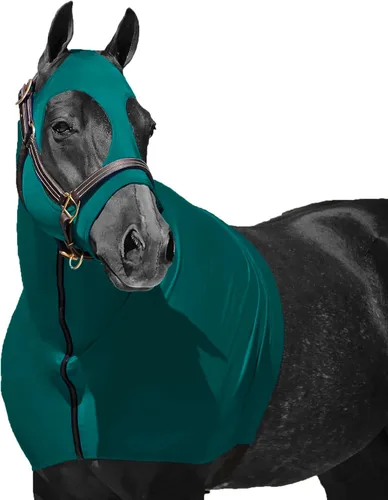 Vista 9 de Resistance Horse Hood Slinky Lycra Zip Mane Braid Shoulder Guard - Hoja de Cuidado de Caballos Sleazy Slickers