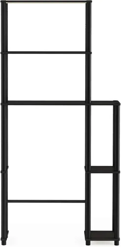 Vista 4 de Furinno Turn-N-Tube para Almacenamiento sobre el Inodoro, Organizador de Baño con 5 Estantes y Ahorro de Espacio, Espresso/Negro