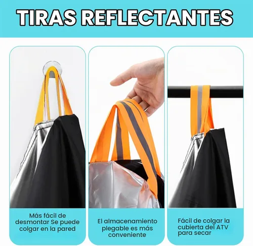 Vista 5 de NEVERLAND Cubierta para ATV impermeable, resistente, XL, cubierta universal cuádruple, cubierta de almacenamiento al aire libre, cubierta de lluvia