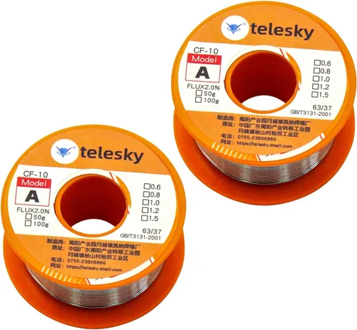 Vista 3 de V TELESKY - Alambre de soldadura sin plomo de 0.039 in con núcleo de colofonía, soldadura de alambre para soldadura eléctrica (3.53 oz)