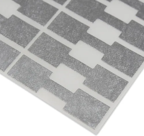 Vista 7 de Etiquetas de reparación de joyas, precio e identificación Rectángulo plateado 500pcs Tyvek autoadhesivo para anillos, pulseras, collares, colgantes
