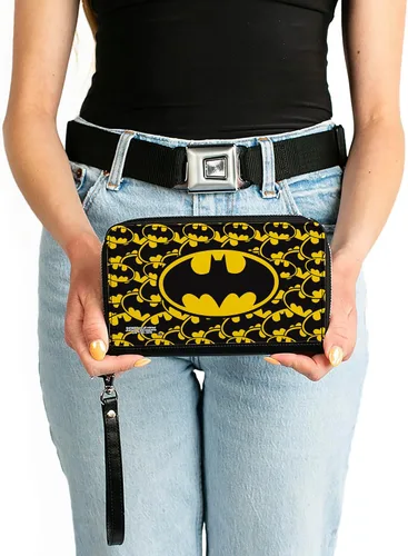 Vista 3 de Buckle-Down Cartera rectangular con cremallera de PU para mujer, 7.5"x4.5", Batman, Buckle-down Pu Cremallera Alrededor Cartera Rectángulo - Batman