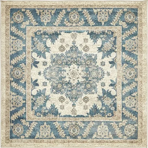 Vista 19 de Unique Loom Salzburg Collection - Alfombra clásica de diseño tradicional oriental con borde (2 pies x 6 pies, color beige/azul)