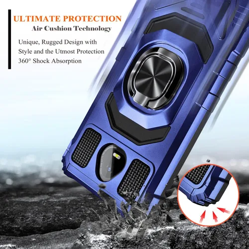Vista 4 de Funda diseñada para Schok Volt SV55 con protector de pantalla [vidrio templado], funda protectora a prueba de golpes [grado militar] con soporte