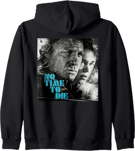 Vista 2 de Official James Bond 007 Sudadera con capucha con cremallera No Time To Die, Negro