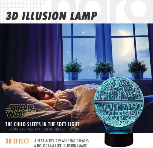 Vista 5 de Manco 3 patrones de 16 colores 3D luz nocturna regalos de cumpleaños para fans