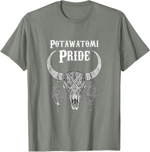 Vista 32 de Potawatomi Pride Tribe Native American Indian Buffalo Camiseta