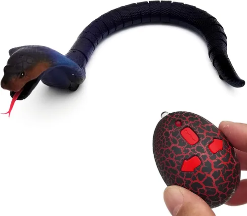 Vista 8 de Tipmant Juguete de animal a control remoto realista de serpiente a control remoto para gatear, eléctrico electrónico, funciona con pilas, honrado