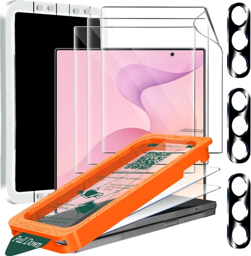Vista 12 de IMBZBK Paquete de 3 protectores de pantalla para iPhone 13 Pro Max con 3 protectores de lente de cámara de vidrio templado Accesorios Protector