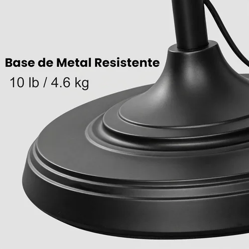 Vista 6 de JUNNAI Lámparas de pie negras para sala de estar, lámparas de pie de 66.5 pulgadas con pantalla de cristal, luces de brillo de 3 vías, lámpara