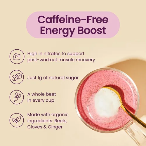 Vista 3 de Blume Superfoods Latte - Polvo de remolacha, potenciador de energía, remolacha orgánica en polvo, clavo, canela, jengibre, vegano, apto para dieta