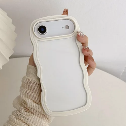 Vista 54 de QLTYPRI Funda compatible con iPhone 7/8/SE, bonita funda transparente con marco ondulado rizado para niñas y mujeres, funda protectora de TPU