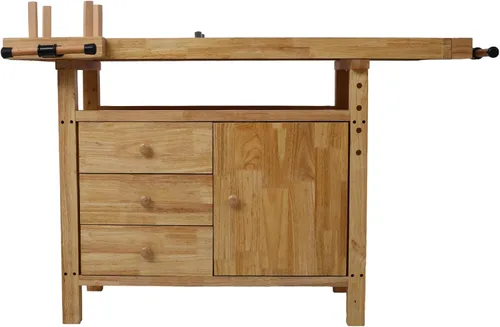 Vista 6 de Banco de trabajo de madera de 50 pulgadas – Banco de trabajo de madera duradero para garaje, taller y hogar