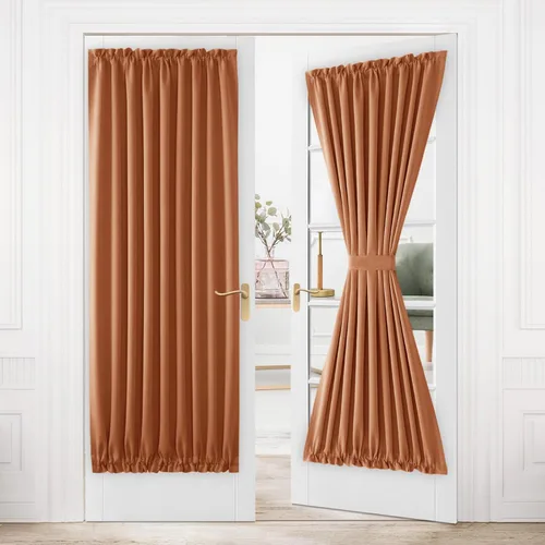 Vista 177 de DWCN Cortinas para Puertas Francesas – Cortinas opacas térmicas con bolsillo para barra para puertas con ventana de cristal, puertas de cocina