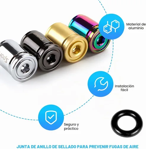 Vista 4 de Dickno 4 piezas tapas de vástago de válvula de neumático de coche con cierre, cubiertas antirrobo para vástago de válvula de rueda automática