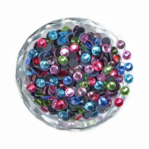 Vista 8 de LPBeads 10000 unidades de diamantes termoadhesivos SS6 amatista con parte trasera plana, gemas de diamantes de imitación de cristal redondas