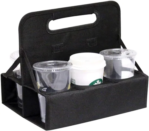 Vista 2 de Preferred Nation Portavasos reutilizable (juego de 2), capacidad para 6 tazas o latas de café de soda, marco resistente y base sólida, plegable