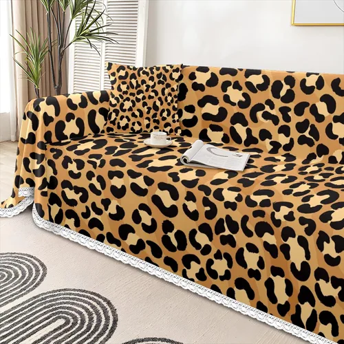 Vista 4 de Funda de sofá con estampado de leopardo y guepardo, fundas de sofá estampadas, fundas para sillón, funda resistente a las manchas, protector