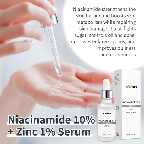 Vista 4 de Suero de ácido hialurónico y suero de niacinamida, 2 piezas, reduce las arrugas, suaviza las líneas finas, mejora la textura de la piel, sueros