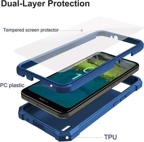 Vista 3 de Ailiber Funda para Nokia C110, Nokia C110 con protector de pantalla, protección de estructura de doble capa, esquinas que absorben los golpes