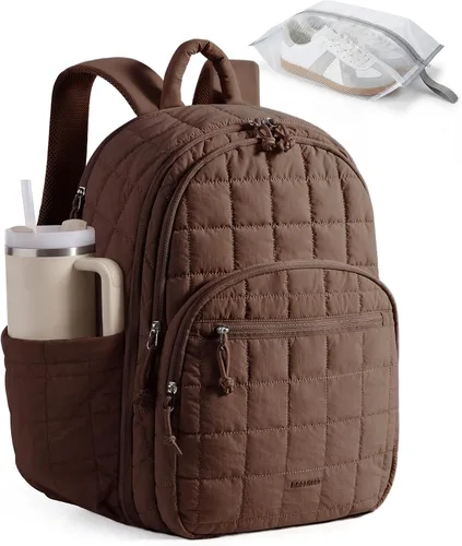 Vista 12 de BAGSMART Mochila de viaje para mujer, mochila universitaria para laptop de Negro
