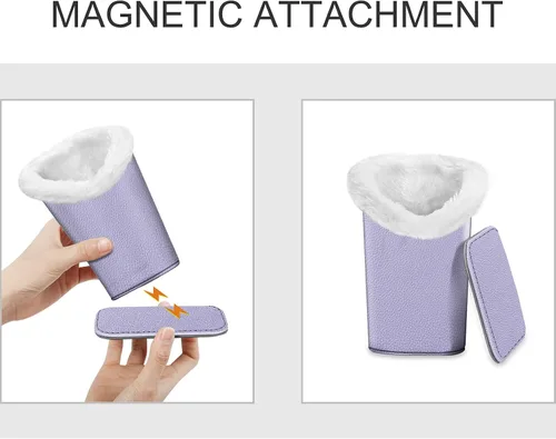 Vista 59 de Fintie Soporte para anteojos forrado de felpa con base magnética, estuche de cuero vegano prémium para lentes