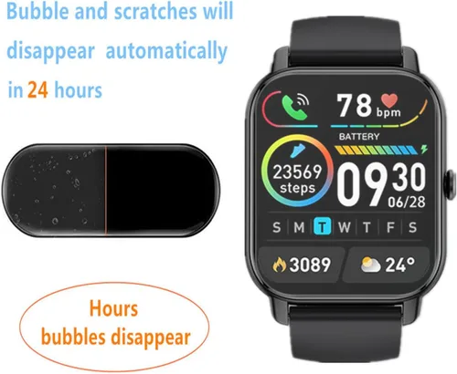 Vista 3 de Protector de pantalla compatible con Quican, Tensky ID208 PLUS Smartwatch (paquete de 6) película de TPU transparente compatible con reloj