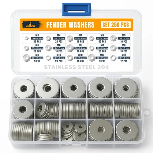 Vista 8 de 20 piezas arandelas planas de guardabarros de acero inoxidable de 1/2" x 2" para pernos y tornillos, herrajes de acero inoxidable 304