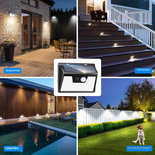 Vista 6 de Peasur Luces solares impermeables para exteriores [12 paquetes/140 LED], 3 modos de iluminación solar con sensor de movimiento para exteriores