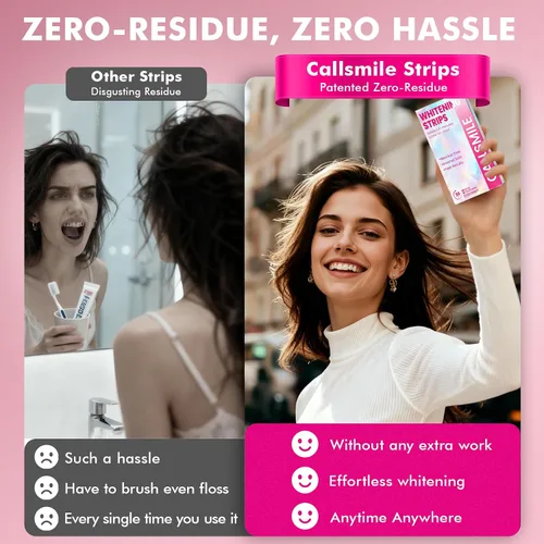 Vista 3 de CALLSMILE Tiras blanqueadoras de dientes - Tiras blanqueadoras para dientes sensibles, blanqueador de dientes de peróxido de hidrógeno para café