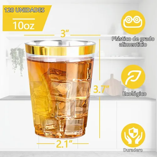 Vista 2 de Ciaell Paquete de 120 vasos de plástico para bodas