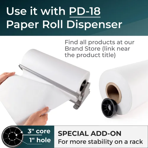 Vista 7 de IDL Packaging SatinPack™ - Rollo de papel de seda de 18 pulgadas x 1800 pies, 20 pesos básicos, color blanco, papel de seda decorativo sin ácidos