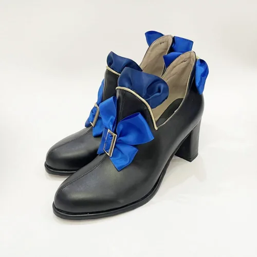 Vista 3 de COSGOGO Genshin Impact Fontaine Furina - Zapatos de cosplay para Halloween, carnaval, fiesta, juego de anime, para mujeres y hombres, zapatos
