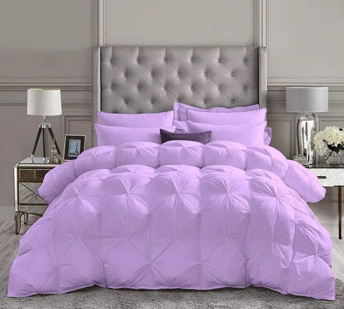 Vista 3 de Juego de edredón plisado para todas las estaciones, 21.16 oz/m², 3 piezas (edredón + 2 fundas de almohada), relleno de edredón de algodón egipcio