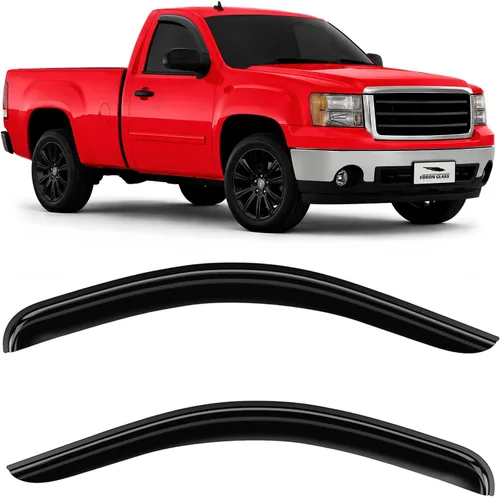 Vista 73 de Voron Glass Protectores de lluvia extra duraderos con cinta adhesiva para Chevrolet (Chevy) Silverado 2500HD/3500HD 2007-2014 cabina extendida Negro