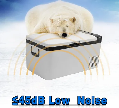 Vista 6 de Refrigerador portátil para automóvil, 12/24 V CC y 110-240 V CA (-4 °F ~ 68 °F) 25L/26 cuartos de galón, mini refrigerador para RV, furgoneta