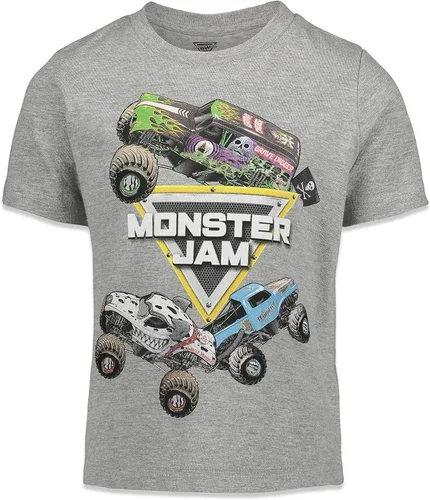 Vista 3 de Monster Jam Paquete de 3 camisetas gráficas para niños de Trucks, Negro