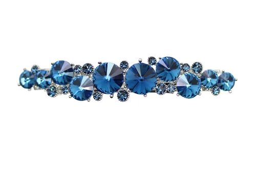 Vista 21 de Faship AB Premium Rhinestone Crystal Floral Pequeño Pasador De Pelo Clip