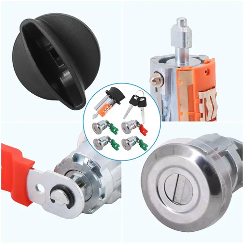 Vista 5 de Cilindro de bloqueo de puerta con llave para Ford Econoline E150, Van E250, Van E350, Van E350, Van 1997-2018, reemplazo LC6177 + 703369 X4 + 597638