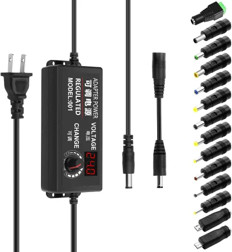 Vista 6 de Aclorol Adaptador de corriente universal de 30 W, 12 V, 9 V, 7,5 V, 6 V, 5 V, 4,5 V, 3 V, fuente de alimentación variable ajustable, convertidor