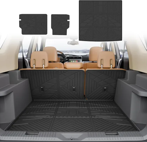 Vista 26 de Rongtaod Alfombrilla para maletero y respaldo para Jeep Grand Cherokee L