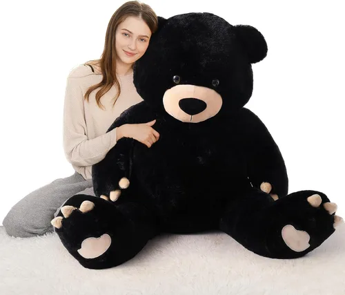 Vista 6 de Tezituor Oso de peluche grande de 59 pulgadas, animal de peluche negro gigante para baby shower, Navidad, día de San Valentín o cumpleaños, oso