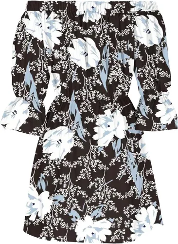 Vista 5 de Ceboyel Women Marble Print Ruffle Dress Off Shoulder Summer Dresses Sexy Vacation Sun Dress Summer Beach Outfits 2023