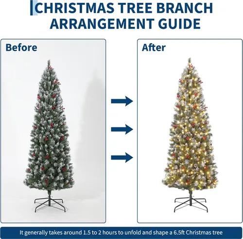 Vista 6 de IDEALHOUSE Árbol de Navidad artificial preiluminado de 7.5 pies Blanco