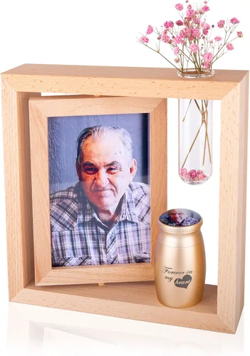 Vista 13 de Bivei Urnas pequeñas para cenizas humanas, urna personalizada de recuerdo con foto y texto para hombres y mujeres, mini urnas para adultos
