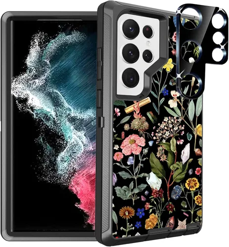 Vista 8 de Funda compatible con Samsung Galaxy S23 Ultra con diseño de bandera estadounidense antigua con protector de lente de cámara